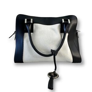 ‎Varriale  black and white leather purse